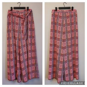Calvin Tran NEW Plaid Short and Palazzo Pant Combo Size Large Open Slit